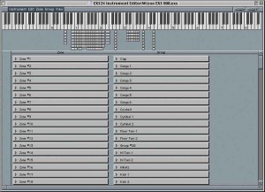 In the Instrument Editor page of Emagic's EXS24 sampler you can assign a range of samples to each key, ideal for creating drum sets.