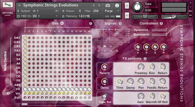 The Symphonic Strings Evolutions GUI