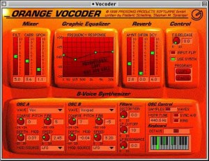 : Prosoniq's Orange Vocoder plug-in was one of the first popular software vocoder effects.